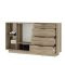 ДАЛЛАС КМ 02 Комод 1704 4 ящ со стеклом (Софт графит, дуб каньон)